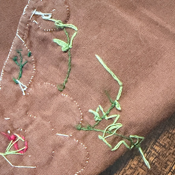 Floral Embroidered stitched Brown German doily with sweet rose pattern - Picture 8 of 8